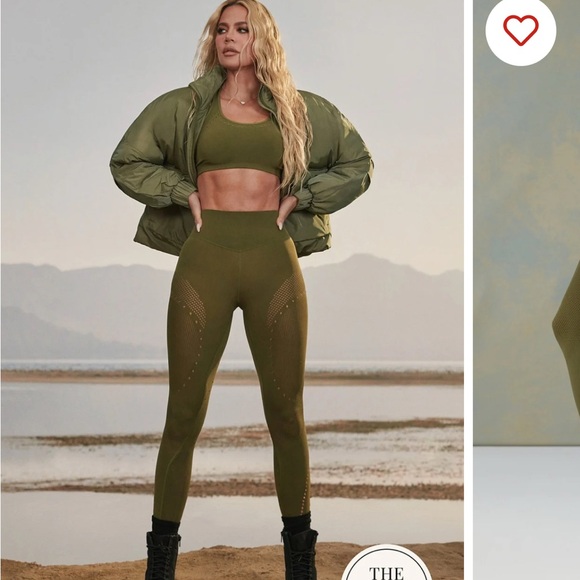 NWT π Fabletics Khloe Kardashian Sculptknit Contour Legging Green Moss - Picture 2 of 9